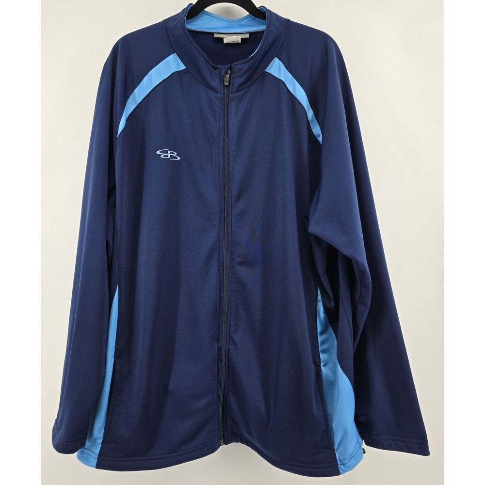 Boombah Men's Zip Warm Up Jacket Sz 3XL Blue Aqua Coaching Pockets Softball‎